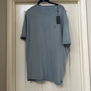 JOHN VARVATOS Shirt Mens blue Pullover Crew Peace Sign Tee short sleeve
